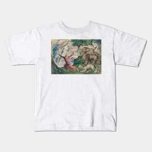 Dante Running from the Three Beasts by William Blake Kids T-Shirt